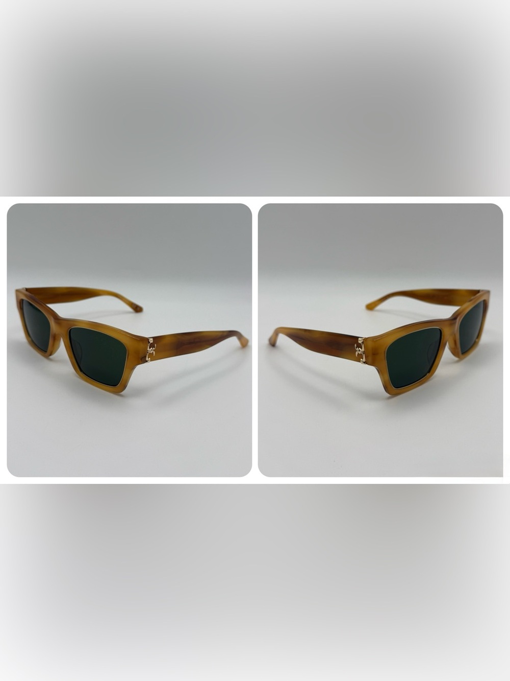 Tory Burch Yellow Amber Tortoise Square - Picture 5 of 8